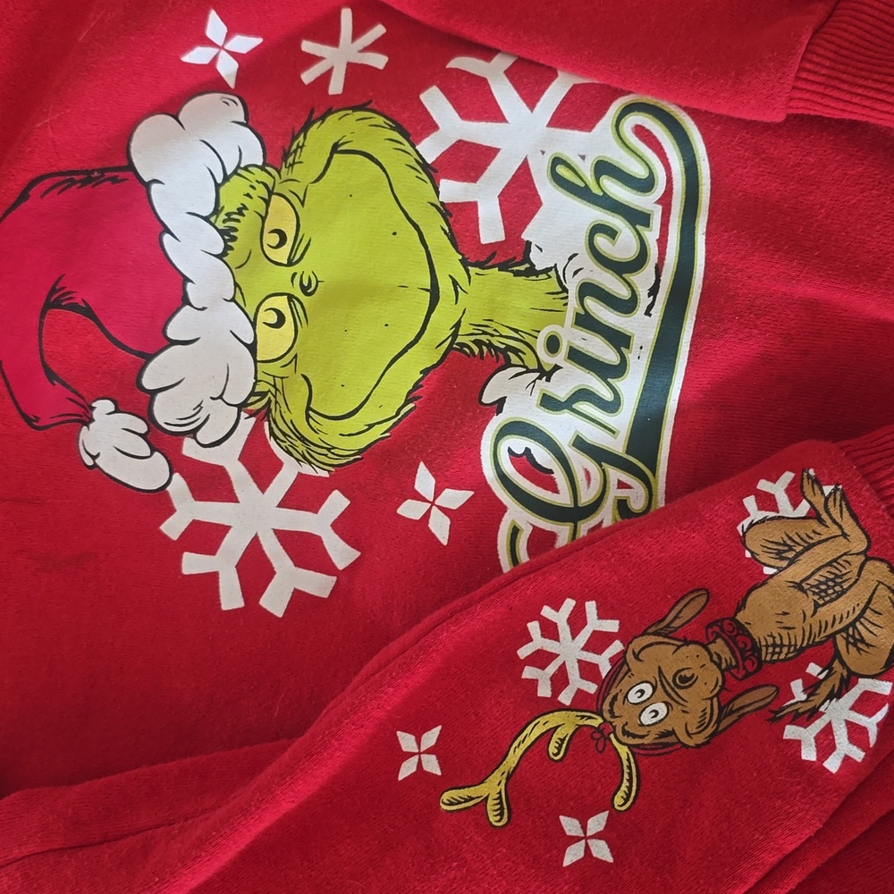 Grinch 5T Red Kids Hoodie and Pants Set - Picture 3 of 4